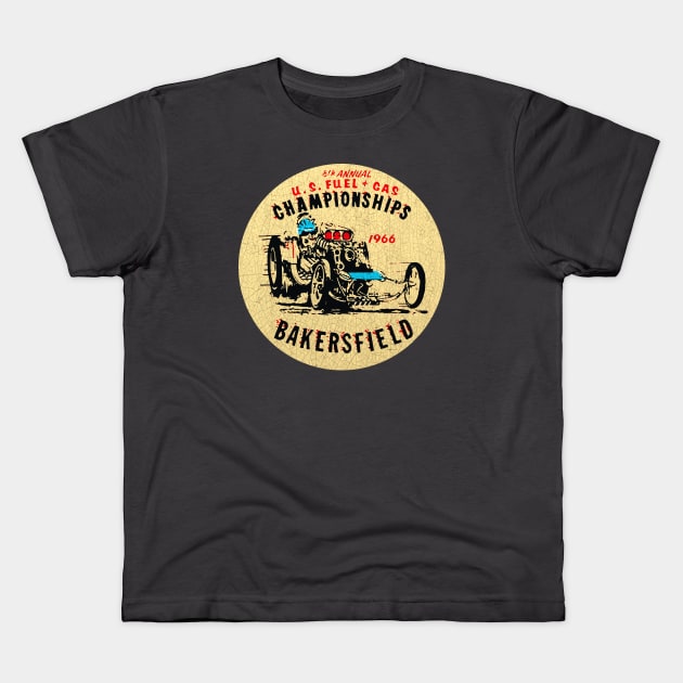 Bakersfield 66 Kids T-Shirt by Midcenturydave